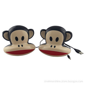 Mini portable speaker with monkey shape